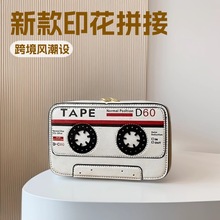 包包热销斜挎包女士小型迷你复古录音机音响单肩手机背包撞色轻便