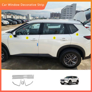 Suitable for Nissan 22-23 Qijun car window trim modified car window bright strip car exterior decoration patch