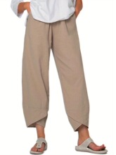 Z 32141 Elastic Waist Linen Pants �������eѝ �W���羳