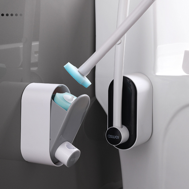 使い捨てトイレブラシ、しゃがみ式トイレ、浴室掃除用、使い捨てブラシヘッド、穴あけ不要、壁掛け式、ベース付き|undefined