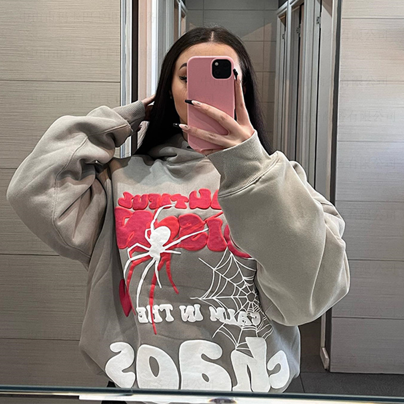 Holiday, Street Occasion Hoodies & Sweatshirts Long Sleeve Streetwear Letter Spider Spider Web