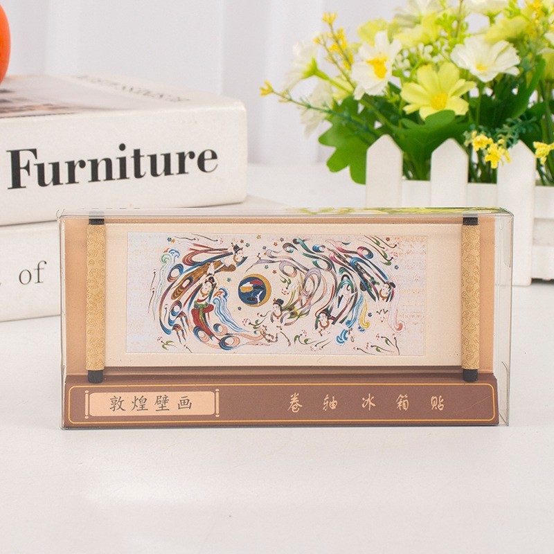 敦煌建筑飞天壁画卷轴冰箱贴文创礼品纪念品磁性工艺品现货批发|undefined