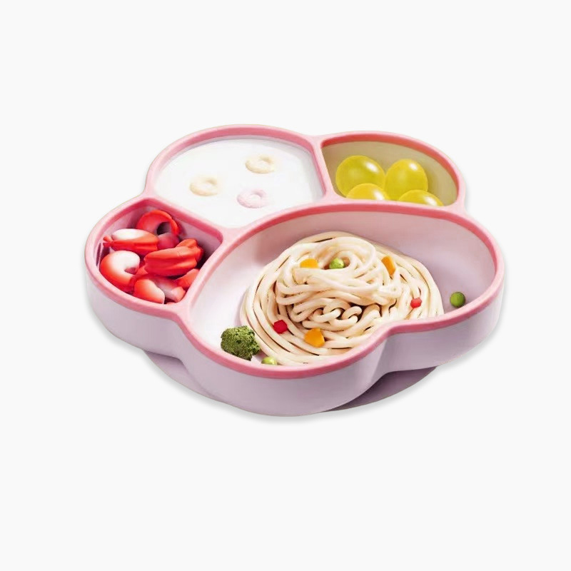 [upgraded antibacterial style] pink cat claw silicone dinner plate