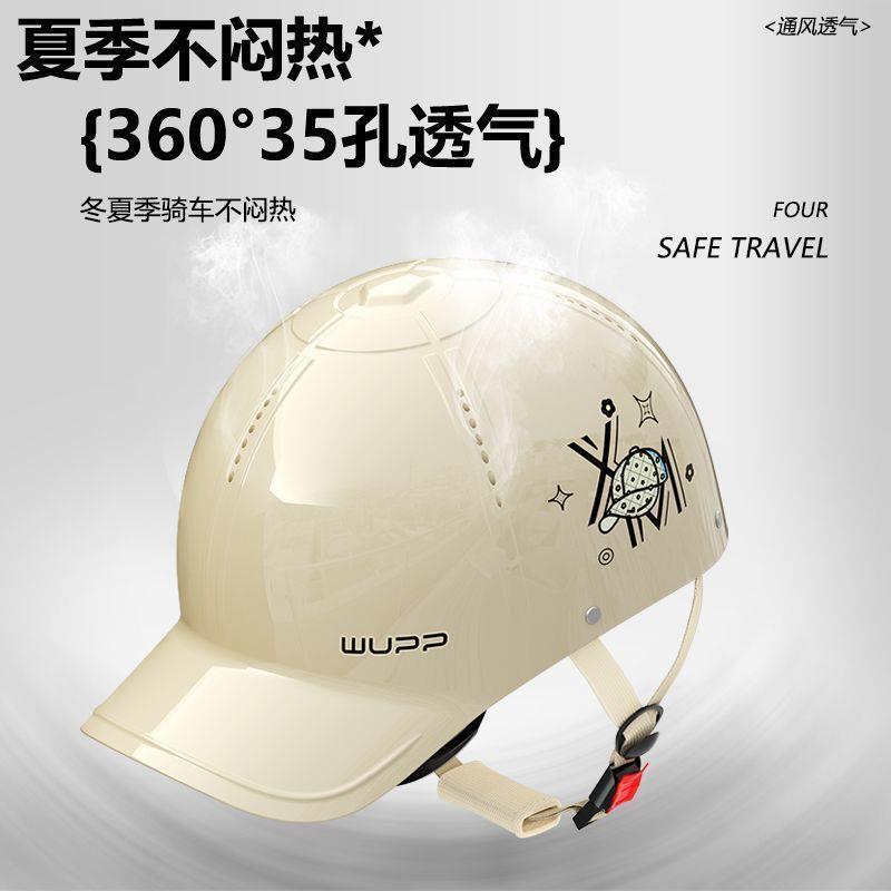 Electric Vehicle Helmet, Motorcycle, Electric Scooter Certified Personalized Sun Protection Cartoon Couple Half Helmet, Men's and Women's Safety Helmet, Smooth