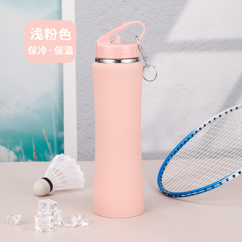 Transfronterizo nueva taza de paja de acero inoxidable portátil al aire libre portátil hervidor portátil taza pequeña cintura taza de vacío de gran capacidad