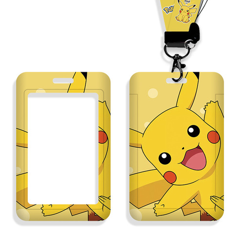 Cartoon ID Cover Student Campus Card Work Permit Bus Subway Access Control Meal Card Strap Halter Rope Protective Cover Wholesale