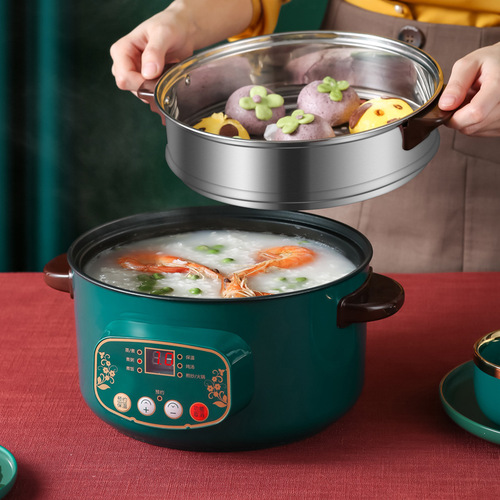 [Selected] Multifunctional all-in-one household electric hot pot for students with steamer for cooking noodles and small stir-fries