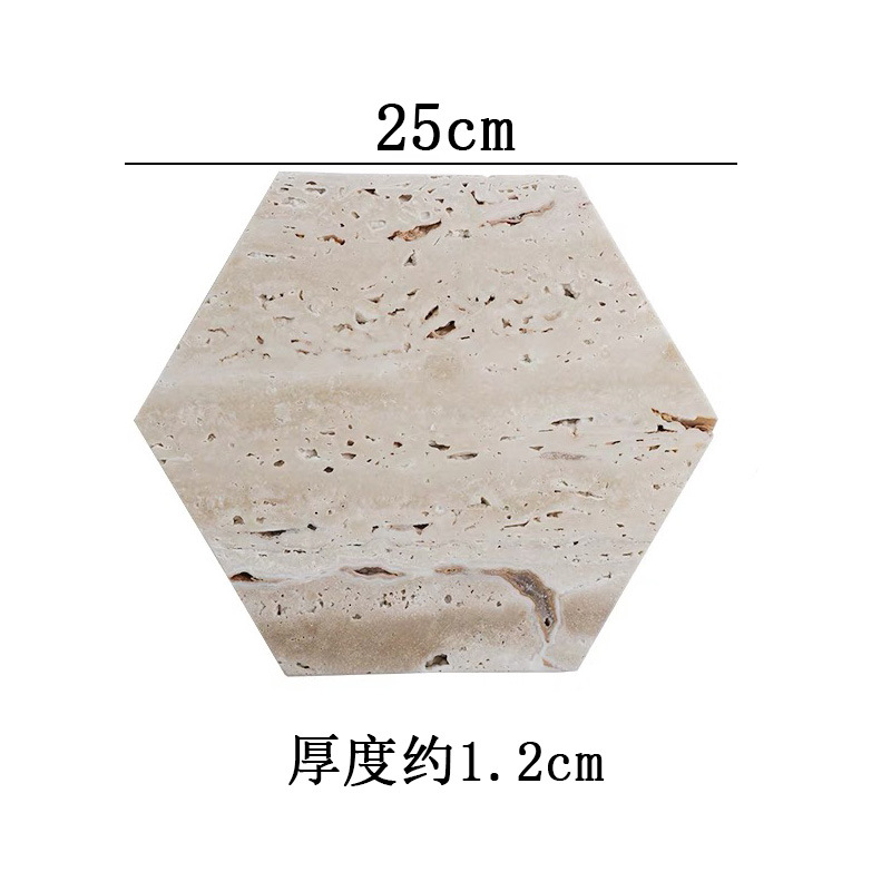 Paleta de piedra de cueva natural de estilo medieval alta sensación de hoteles en el hogar bandeja de almacenamiento de mesa aislamiento térmico cojín de tazas adornos