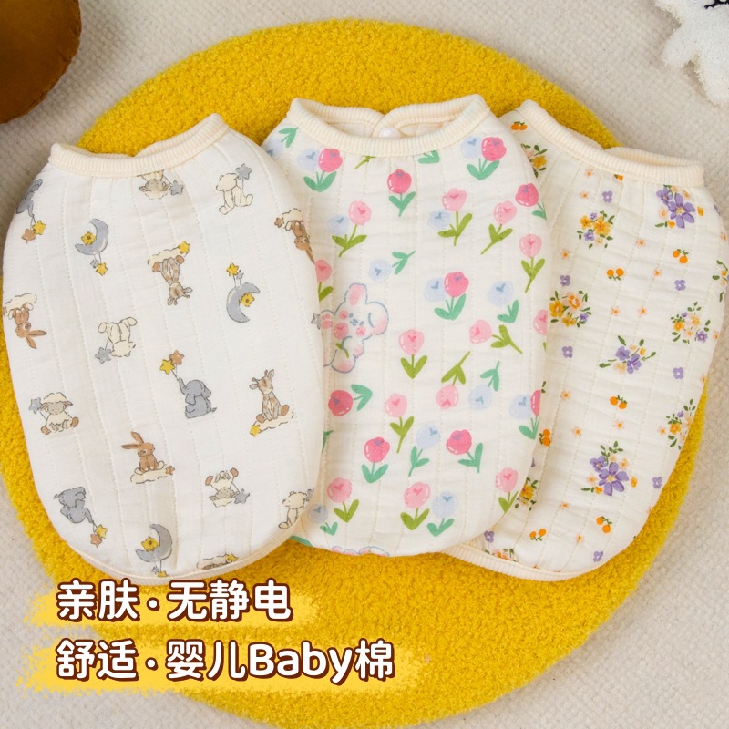 宠物猫咪狗狗衣服春秋冬天泰迪比熊小型犬婴儿棉背心保暖开衫马甲