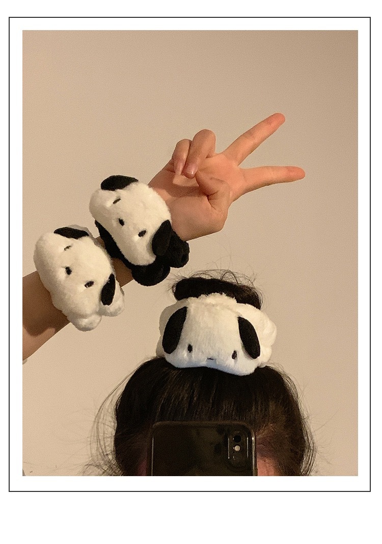 可愛帕恰狗洗臉手腕帶防濕袖口防水神器吸擋水手環毛絨發圈扎頭髮