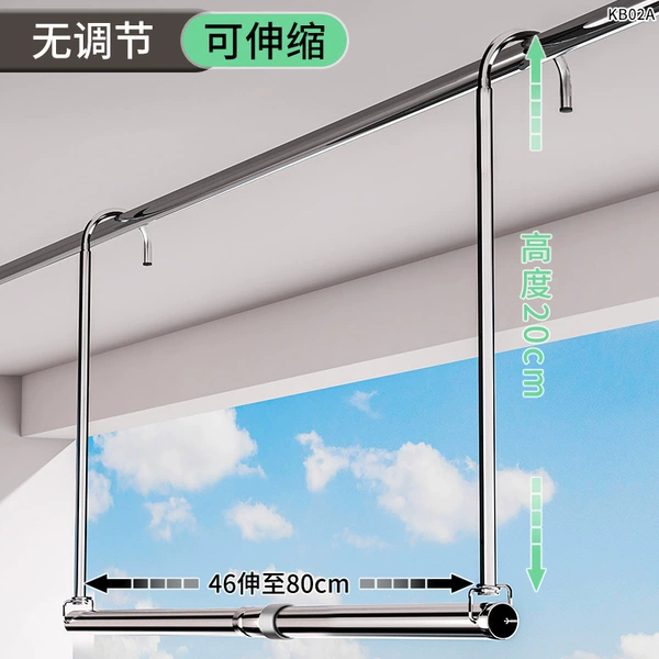 Clothes drying pole length 80 fixed style
