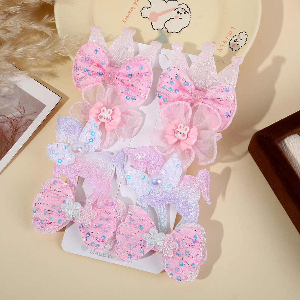 Niños arco flores pinzas de cabello para bebés tela encaje pinzas de frange princesa no lastimar pinzas de cabello
