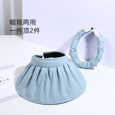 蕉下同款夏季纯色糖果发箍空顶帽户外运动休闲防紫外线遮阳贝壳帽