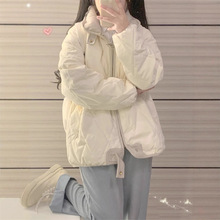 菱格羽绒服女冬季小个子洋气轻薄小棉袄棉服超好看夹棉防寒厚外套