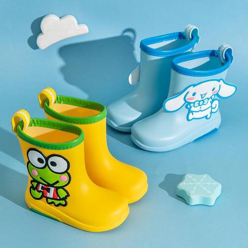 Sanrio genuine children's rain boots plus velvet Kuromi cinnamon dog Hello Kitty girls' rain boots non-slip children's rubber shoes