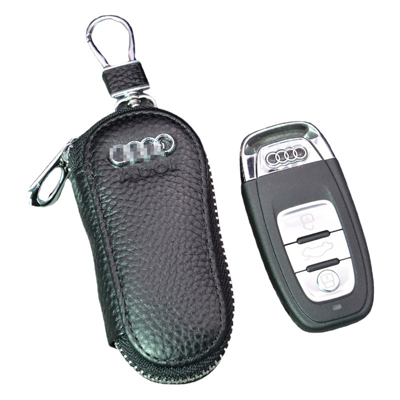 Top Layer Cowhide Car Remote Control Protective Cover Car Key Case Unisex Various Car Logo Leather Car Key Case