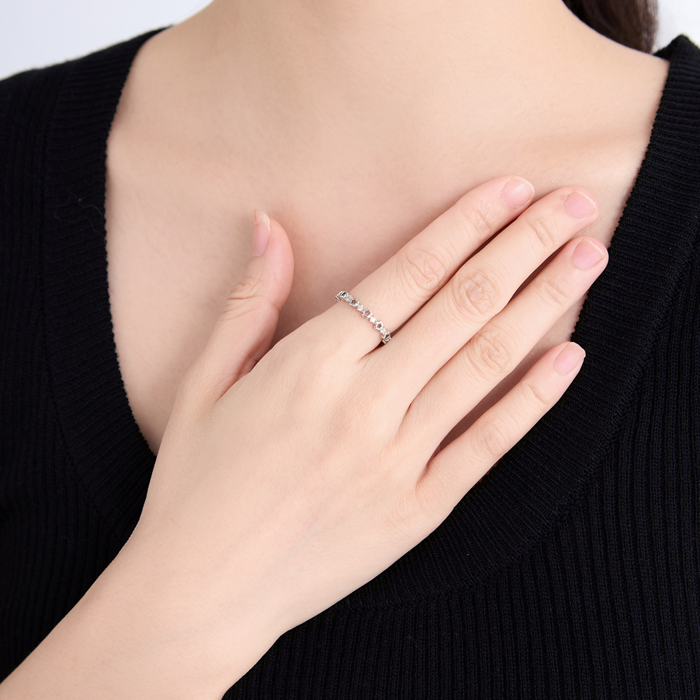 Anillo Fino de Flor en Aleación de Cobre, Galvanizado, para Mujer