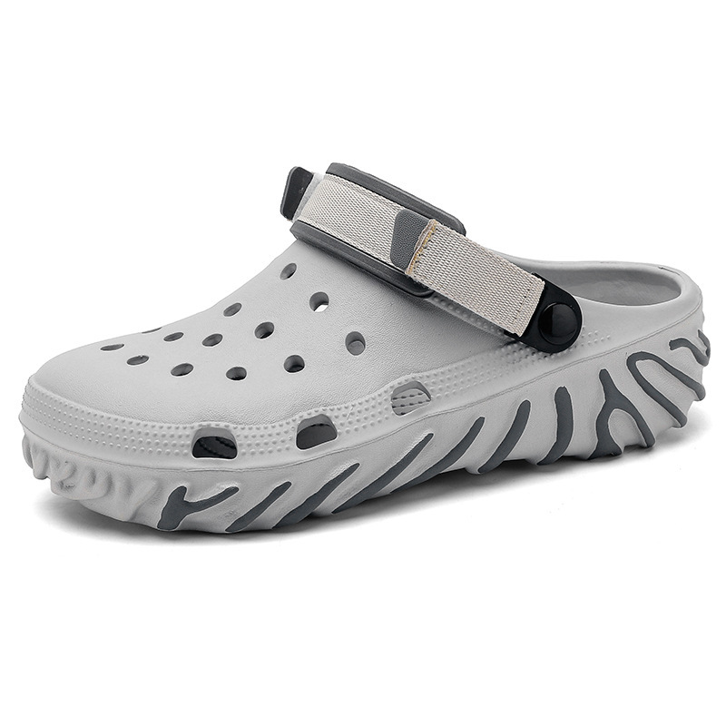 2025 verano nuevo estilo hombres zapatos casuales con agujeros suela gruesa eva moda interior y exterior playa sandalias Baotou al por mayor