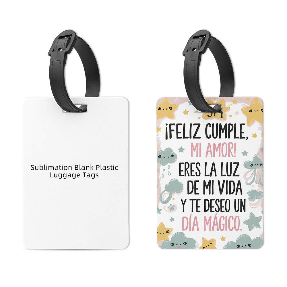 Nuevo producto de transferencia térmica gran placa de equipaje de plástico rectangular