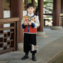 汉服男童拜年服冬季新款宝宝唐装龙年新年喜庆衣服儿童过年服套装