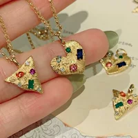 Au750 Золотой Цвет Ожерелье С Сокровищами Водная Ракушка Оптовая Натуральный Бриллиант Голубое Сокровище Изумруд Геометрическое Печенье Кулон из 18-каратного золота
