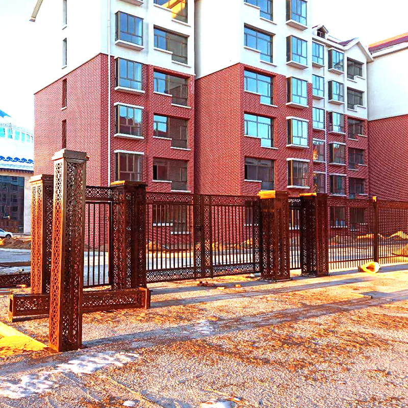 Valla de acero zinc hierro cerca fábrica comunitaria Villa Parque escuela barandilla protectora fabricante