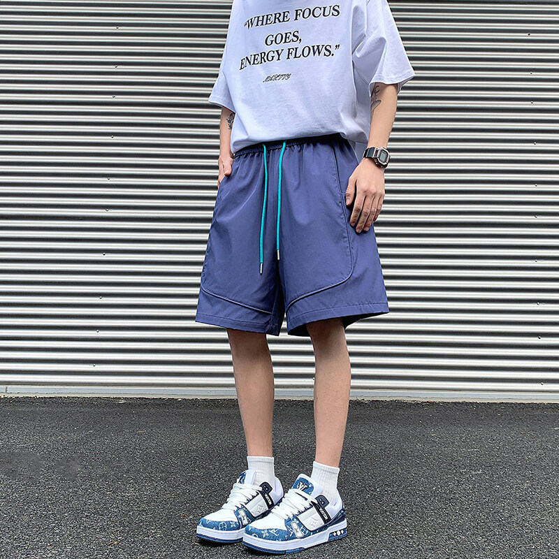 ハイエンドグレー速乾フィットネススポーツ半袖Tシャツイントレンド夏薄手サイクリング速乾ショーツアウトドア機能パンツ|undefined