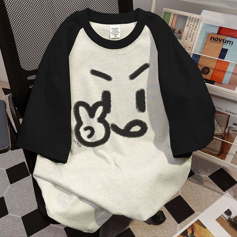 2026 New Summer Style Fun and Cute Printed Short-Sleeved T-Shirt, Lazy Casual Style Oversize Couple Top