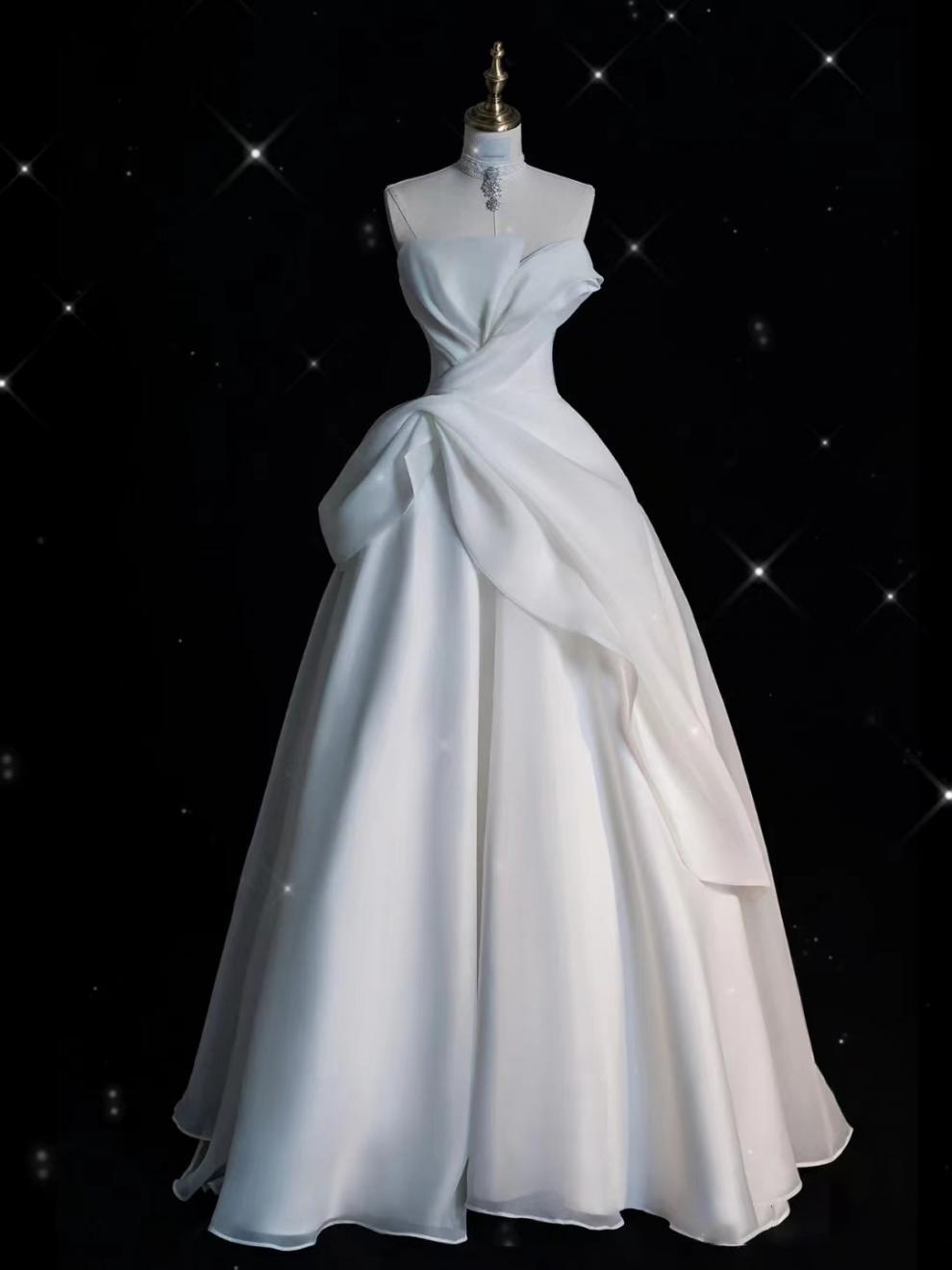 2025 New Style Elegant Bride Petite French Light Luxury High-end Wedding Dress Strapless Travel Shoot Outdoor Gown_ecoleips.com