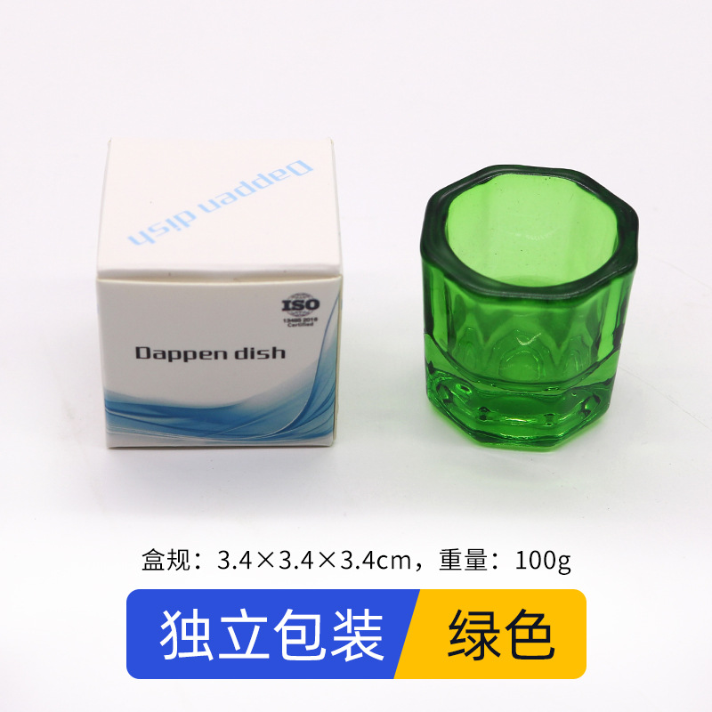 Vaso Mezclador Dental Octogonal de Vidrio Engrosado para Laboratorio