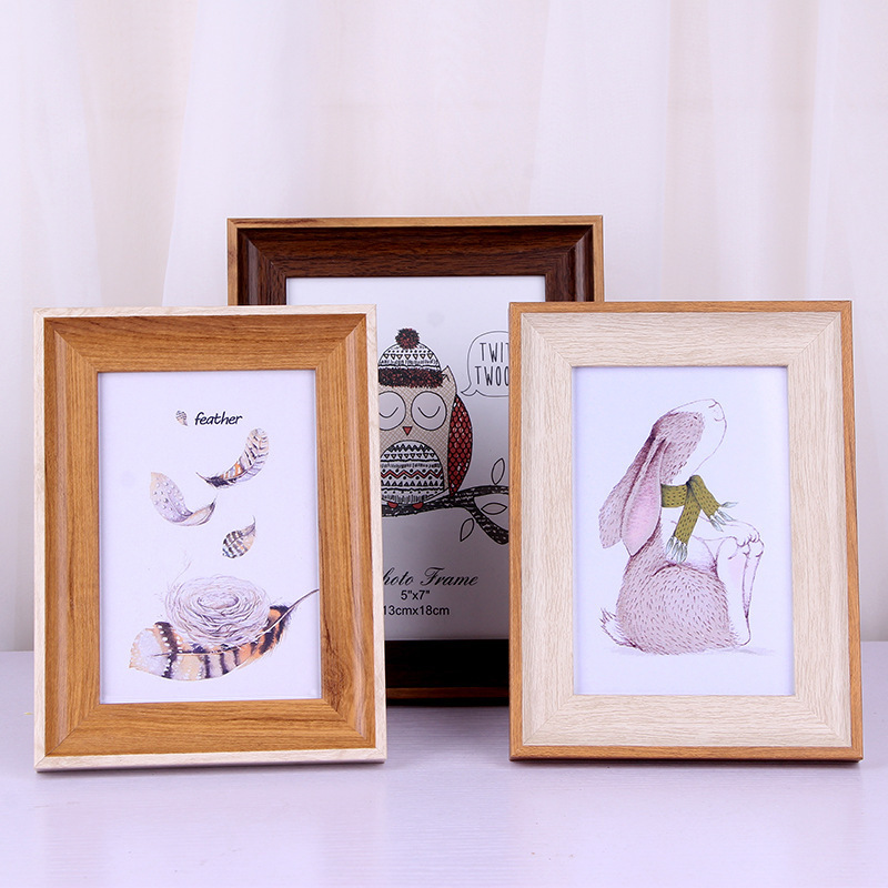 American Retro photo frame 5 6 7 8 10 A4 12 16-inch wooden photo frame art decoration photo frame can be customized