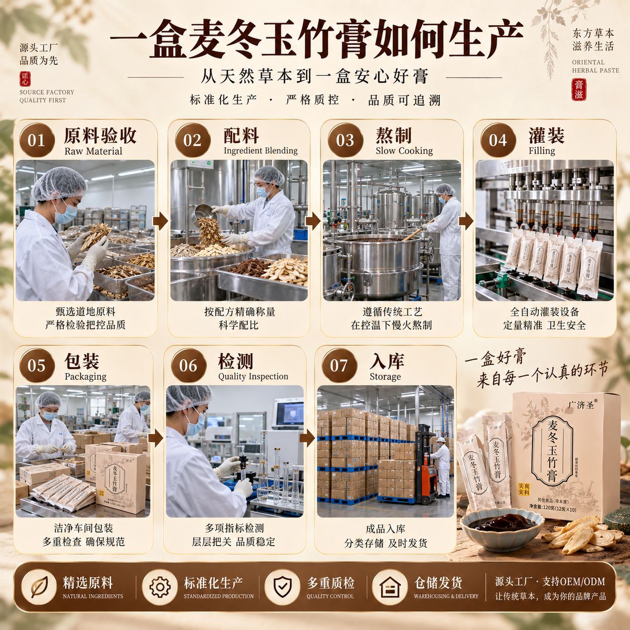 Mai Dong Yu Zhu Gao (Ophiopogon & Polygonatum Honey Paste) — Traditional Herbal Paste, 120g specifications