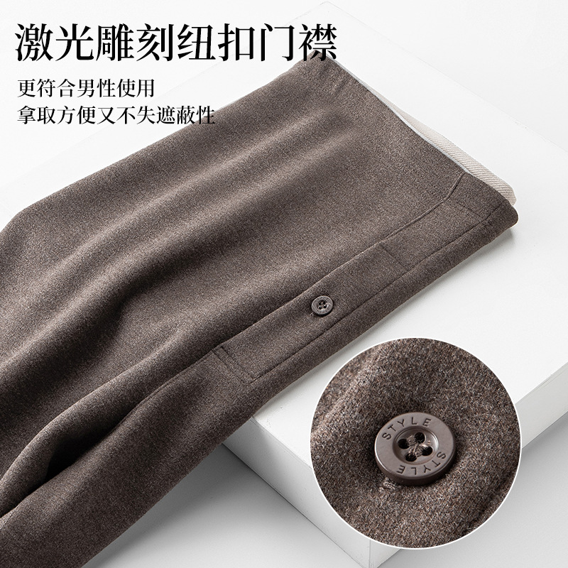 [Enorme y cálido] Pantalones largos de otoño e invierno de lana de seda para hombres más polainas sin costuras de terciopelo, pantalones calientes gruesos en stock