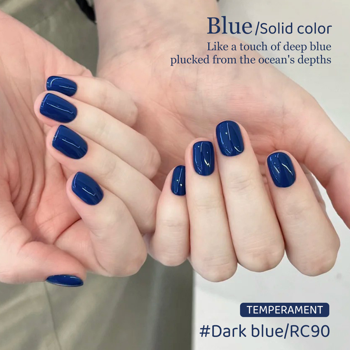 Pegamento de manica de color sólido 2025 nuevo popular en línea blanco azul oscuro tienda de uñas especial