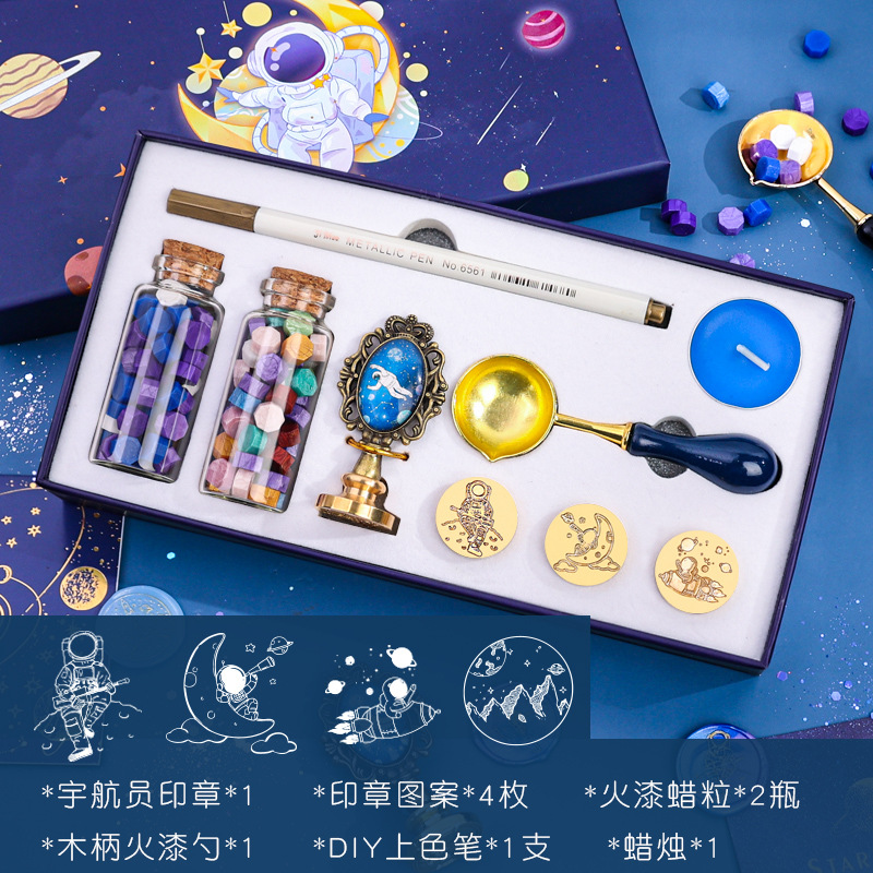 Tienda cultural y creativa Puzzle Astronaut Fire Paint Set Caja de regalo Juguetes prácticos para estudiantes de primaria y secundaria Regalo de cumpleaños creativo