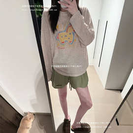 【广州克彩虹麻】薄款微透防晒罩衫女夏宽松圆领长袖恤印花上衣