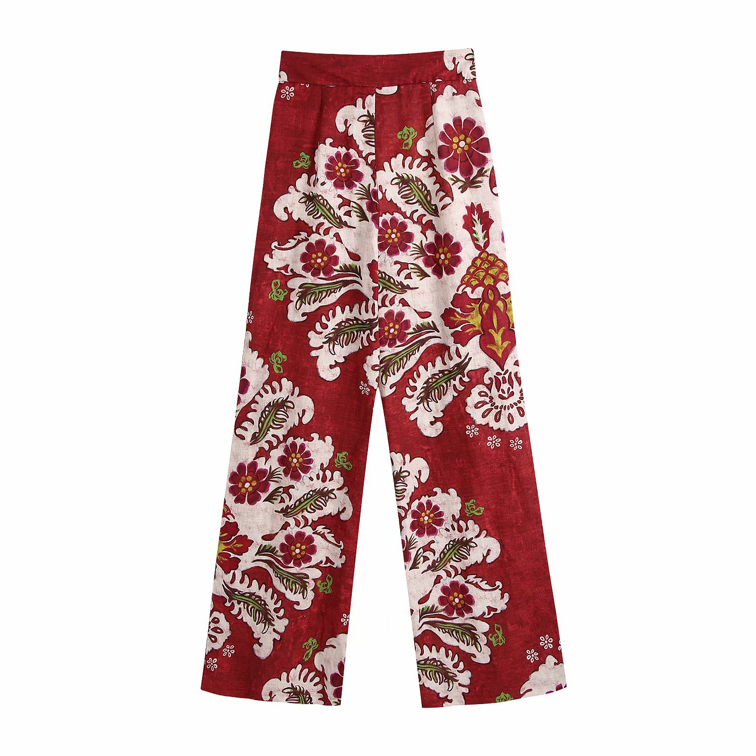 embossed printing casual straight-leg pants NSAM52421