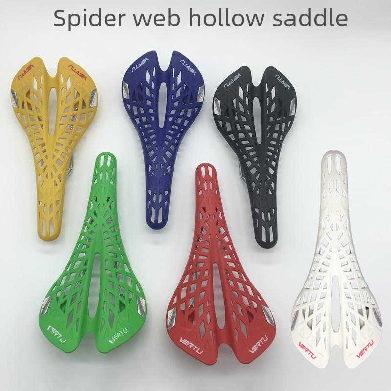 Mountain bike seat with air hole saddle, bicycle saddle colorful hollow saddle, spider web seat cushion