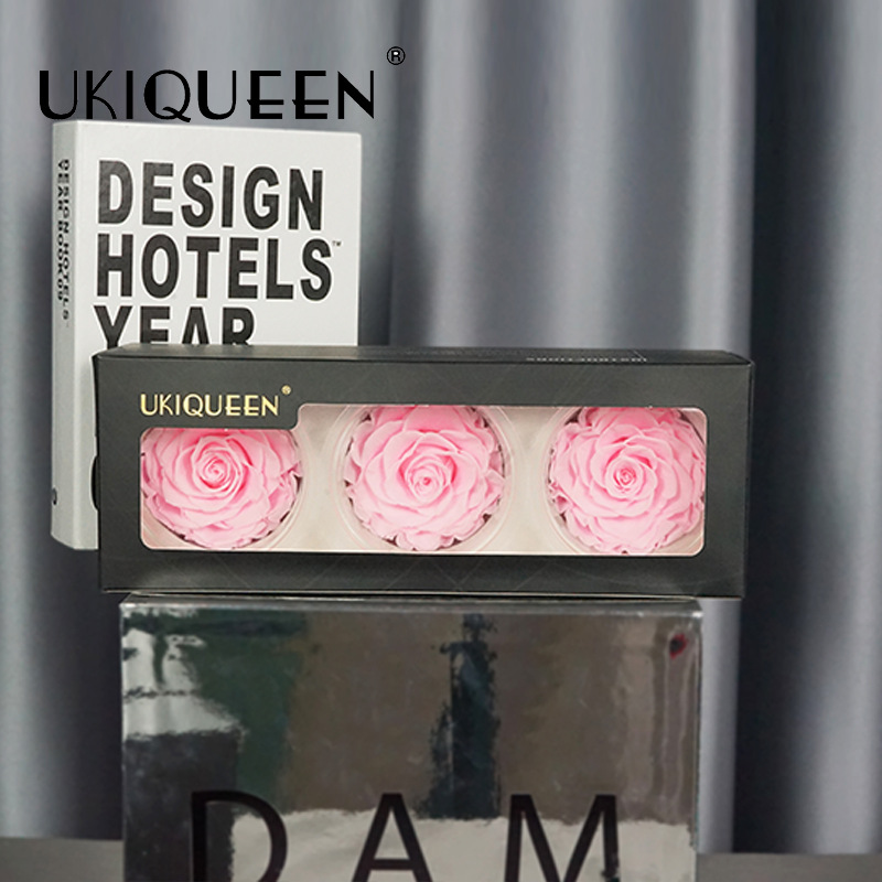 Yunnan fábrica al por mayor de rosas eternas 7-8cm flores no artificiales flores hechas a mano accesorios de flores de bricolaje