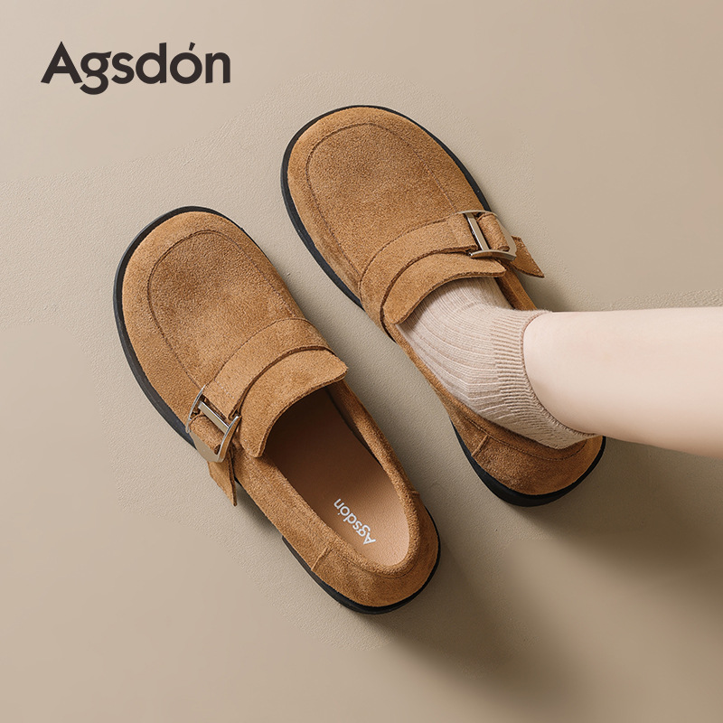 Zapatos Lefour de fondo grueso para mujeres 2025 nuevo otoño y invierno con un solo pie, zapatos de pie Bocken no cansados.