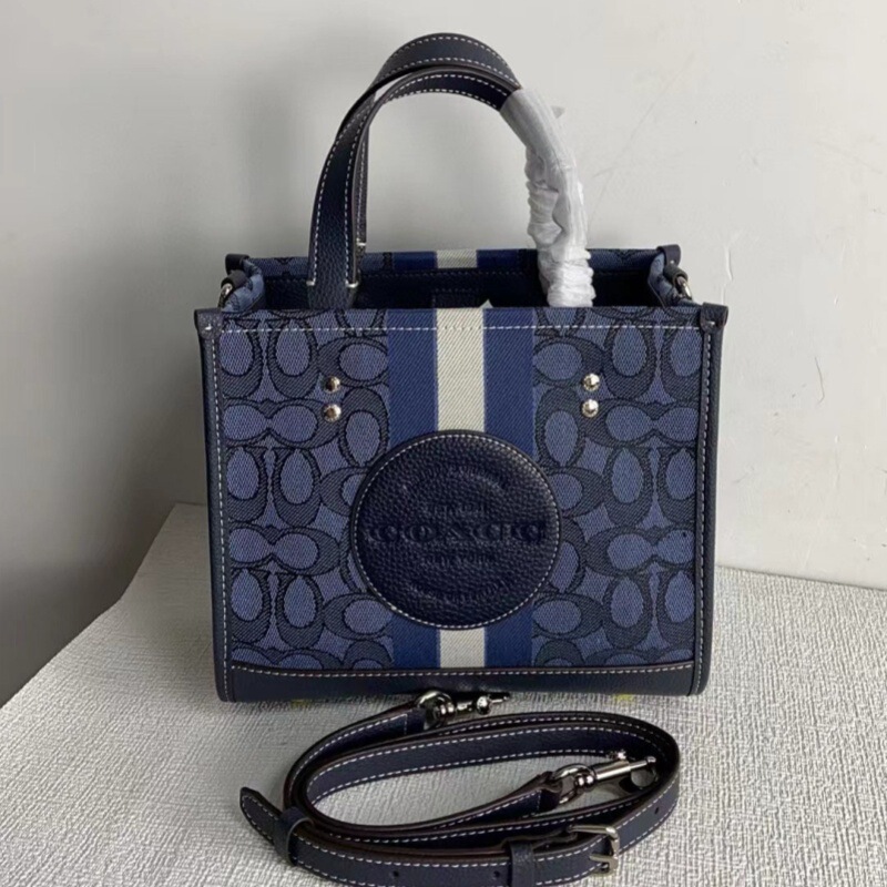 2023 New Women's Bag DEMPSEY 22 Tote Bag Vintage Canvas Patchwork Leather Portable Shopping Bag Shoulder Crossbody Bag