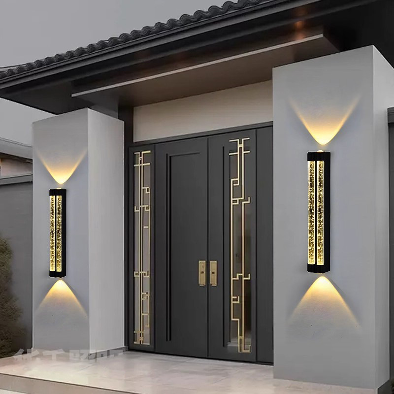 Outdoor Light Luxury Creative Bubble Crystal up and down Luminous Spotlight Terrace Door Villa Garden Waterproof Courtyard Wall Lamp
