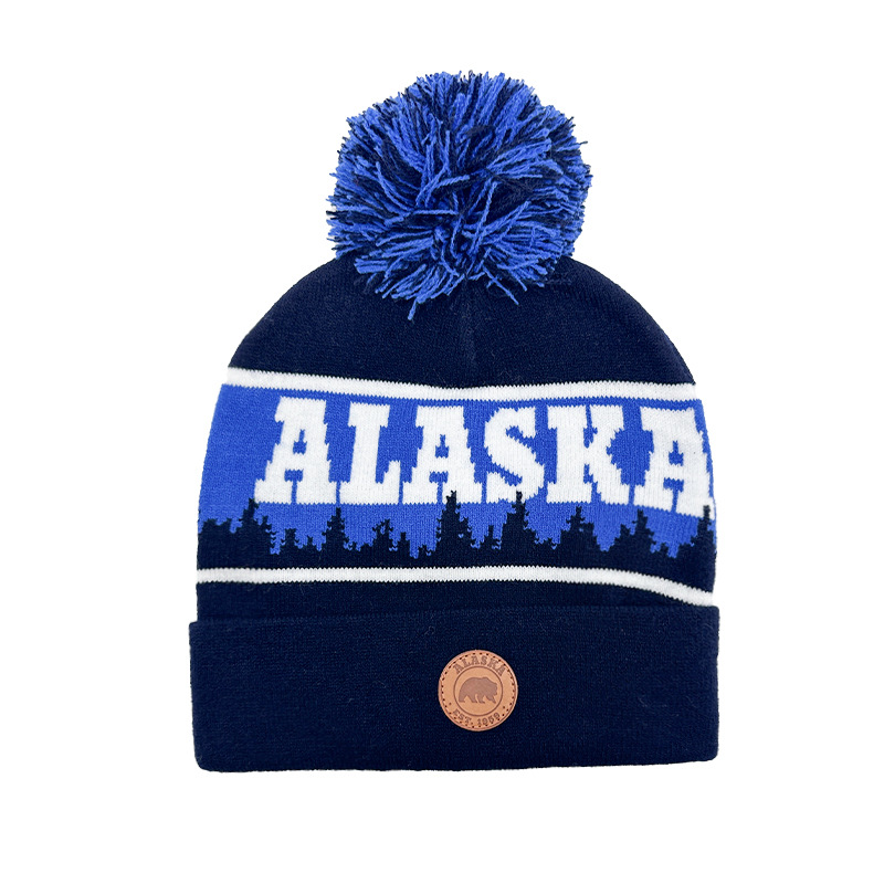 冬季针织帽刺绣毛线帽秋冬保暖男女简约时尚腈纶套头帽定制logo