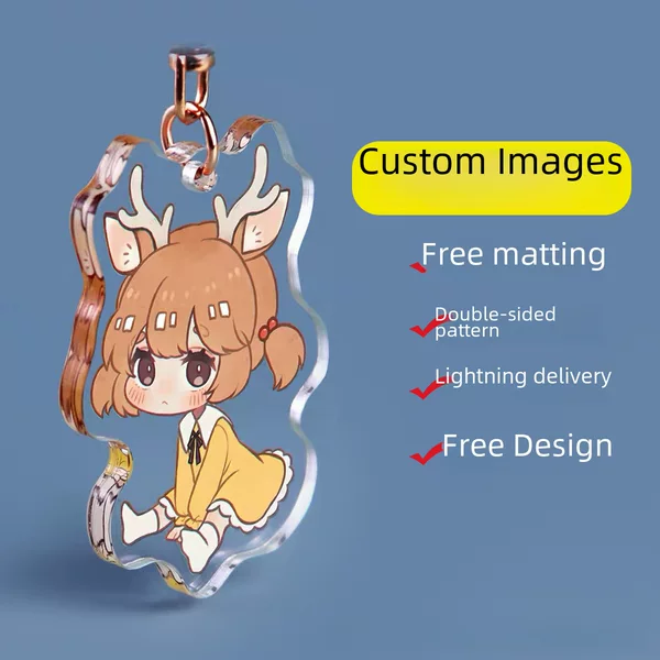 Acrylic Keychain Custom-Made Cultural and Creative Cartoon Animation Peripheral Small Gift Keychain Pendant Celebrity Transparent Standee