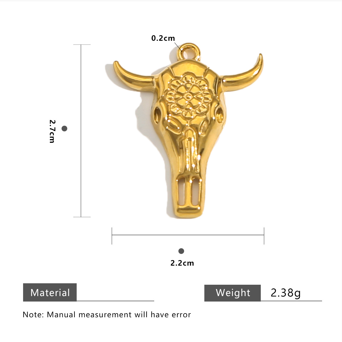 15g Weight 0.03µm Gold Plating Thickness PVD Coated Gold Plating Process Pendant Jewelry Making Type 18K Real Gold Plated Plating Material 5 PCS/Package Quantity 304 Stainless Steel Material Horns Pattern Cute, Classic Style Style 5 PCS/Package 304 Stainless Steel Horns Polished Pendant DIY Ornament Accessories 6