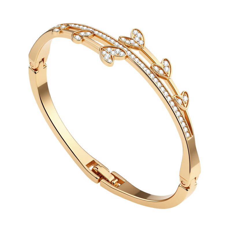Versatile, heart-shaped, diamond-studded, minimalist open bracelet jewelry accessory, perfect for both domestic and international markets, ideal for beginners Versatile, heart-shaped, diamond-studded, minimalist open bracelet jewelry accessory, perfect for both domestic and international markets, ideal for beginners