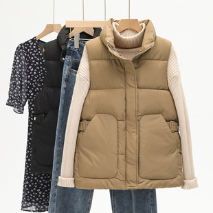 Down Cotton Vest Women's Winter 2025 Autumn and Winter Loose Outer Vest Vest Vest Versatile Women's Cotton Outwear Trendy