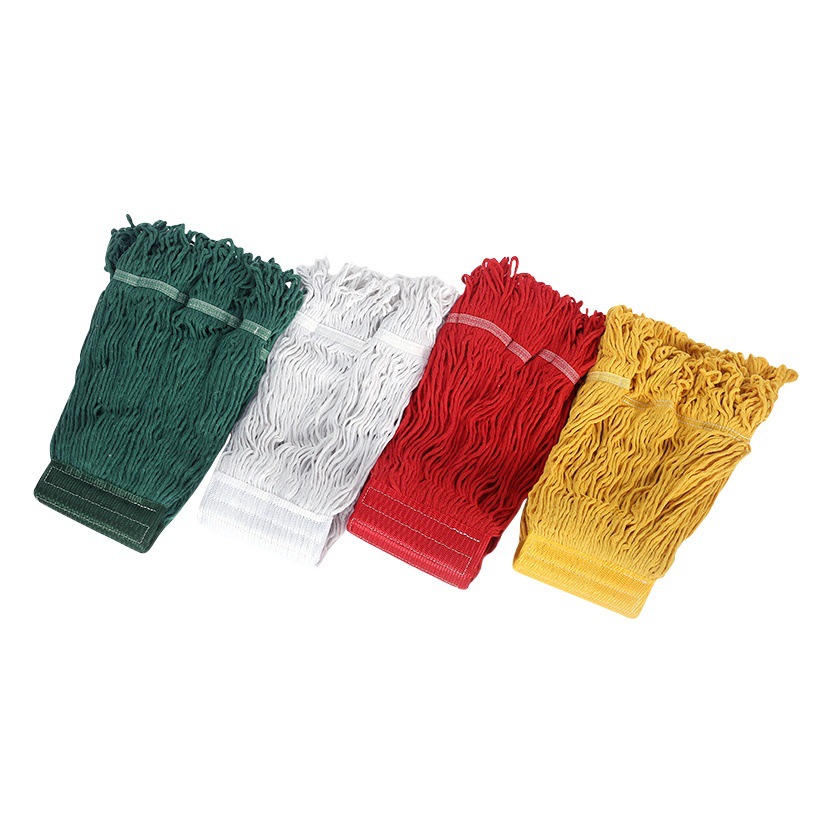 Cinco colores cabeza de la fregona Hospital hotel propiedad limpieza suministros hilo de algodón cera absorbente hogar hilo de algodón cabeza de la fregona