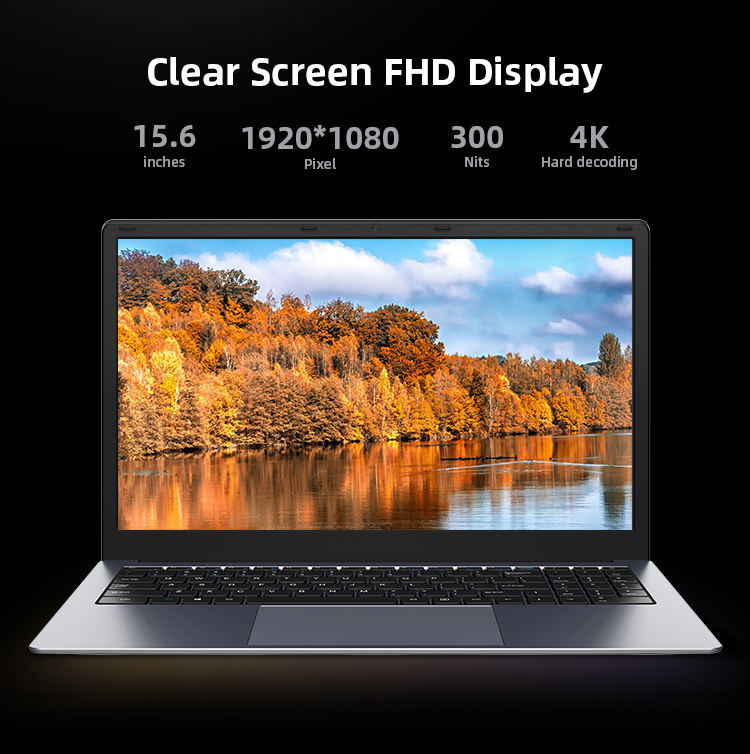 Cross-border J3455 Quad Core Silver 15.6 "Business Laptop Lightbook Laptops