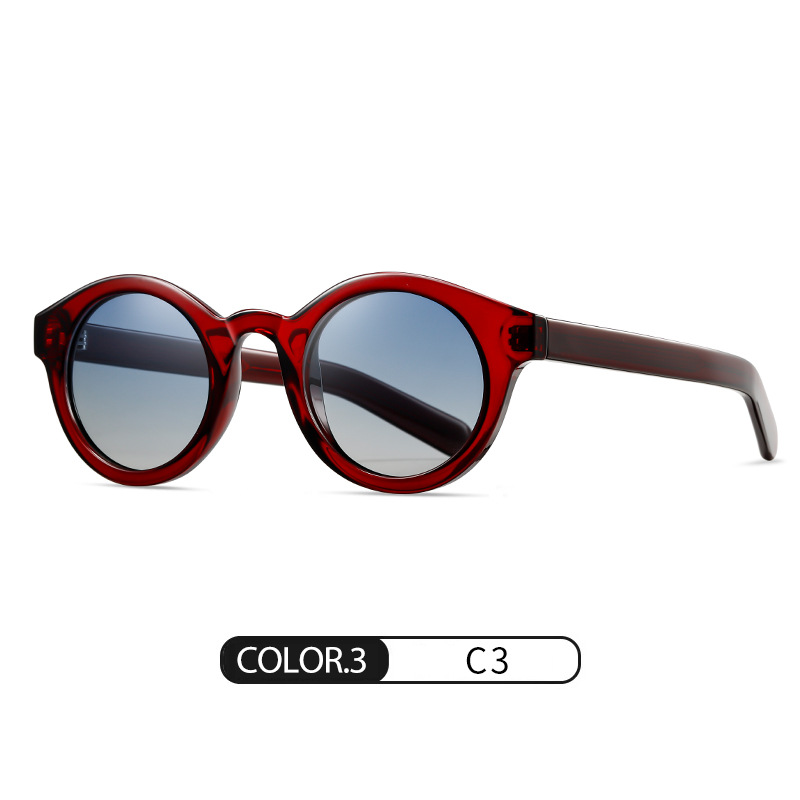 Nuevas gafas de sol de montura redonda S31125 Gafas de sol polarizadas de hoja de personalidad para hombre Gafas de sol de alta gama para mujer